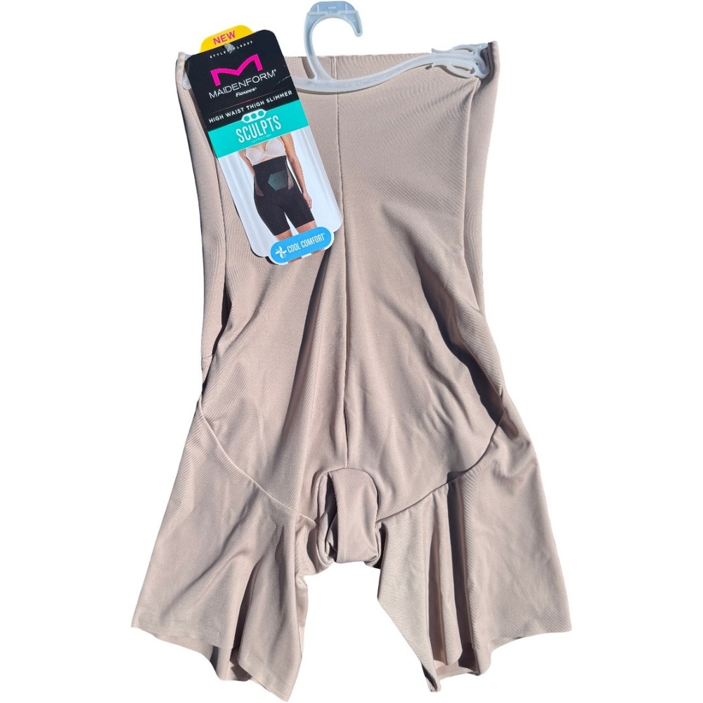 Maidenform Flexees Shapewear Womens Small Nude High Waist Thigh Slimmer FLS095